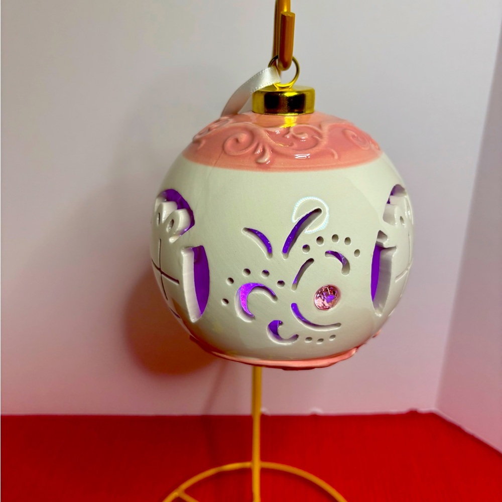 Lightscapes Elegant Pink and White Holiday Ornament